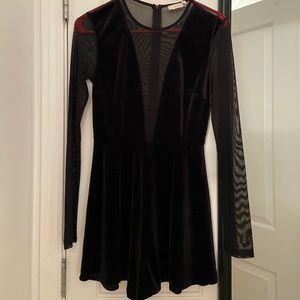 Lush mesh and velvet romper